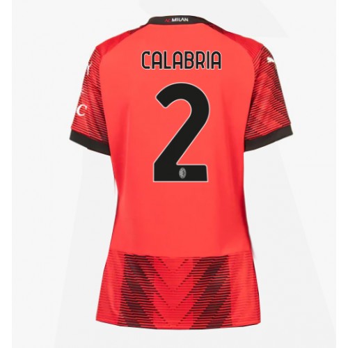 Ženski Nogometni dresi AC Milan Davide Calabria #2 Domači 2023-24 Kratek Rokav